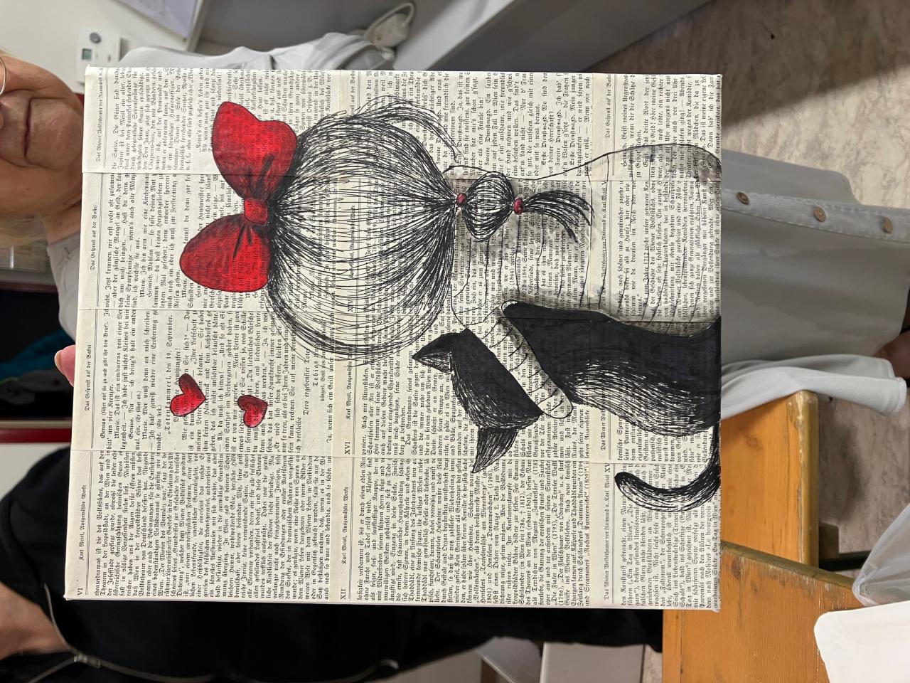 Bild auf alten Buchseiten